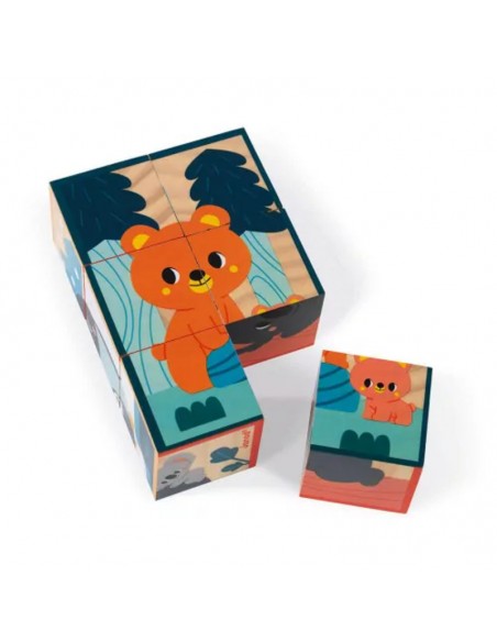 6 CUBOS DE MADERA ANIMALES