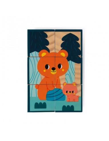 6 CUBOS DE MADERA ANIMALES