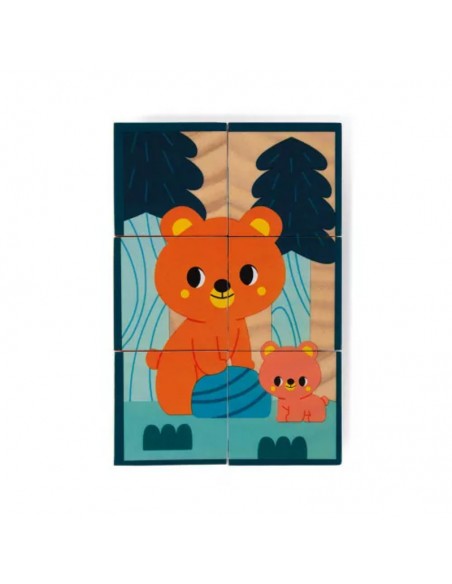 6 CUBOS DE MADERA ANIMALES