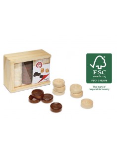 Fichas damas de madera de Cayro.