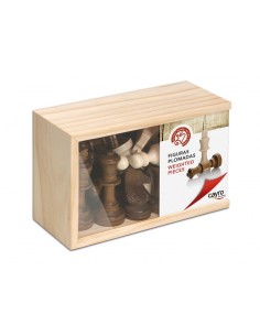 Caja figuras de ajedrez grandes de madera de Cayro.