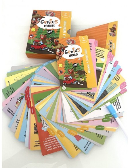 Genius! Peligros es un cuaderno con 80 fichas de la editorial Aula en Juego.