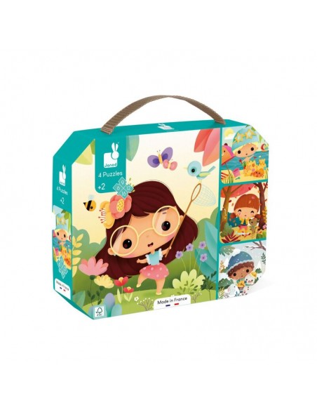 4 Puzzles evolutivos 4 Estaciones fabricado por Janod.