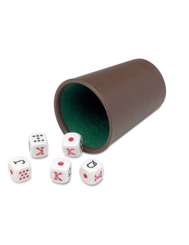 Juego de dados cubo forrado Poker fabricado por Cayro.