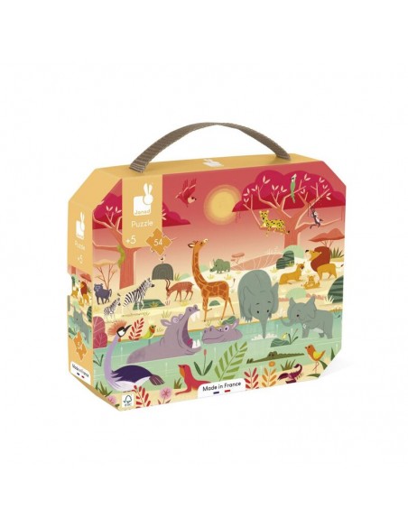 Puzzle la Reserva de Animales - 54 piezas de Janod.