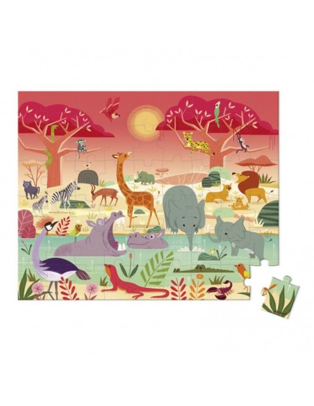 Puzzle la Reserva de Animales - 54 piezas de Janod.