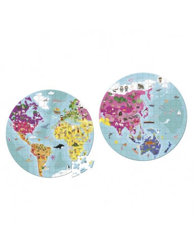 Puzzle ilustrado a dos caras Planeta Azul - 208 piezas.