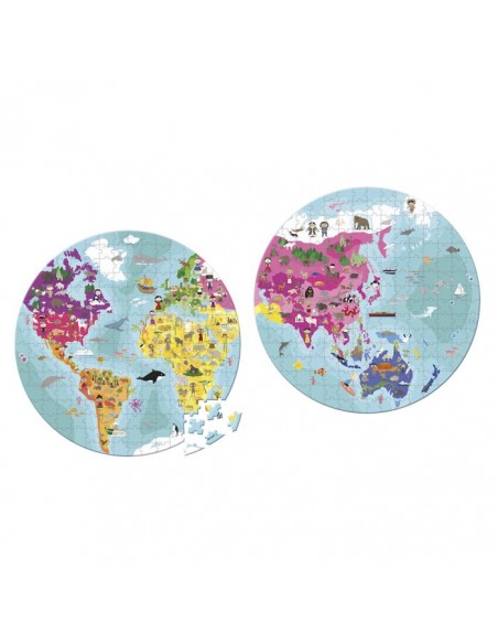 Puzzle ilustrado a dos caras Planeta Azul - 208 piezas.