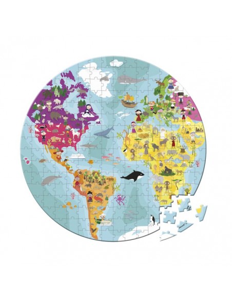 Puzzle ilustrado a dos caras Planeta Azul - 208 piezas.