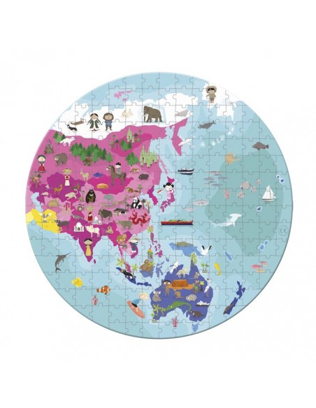 Puzzle ilustrado a dos caras Planeta Azul - 208 piezas.