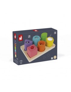 PUZZLE CON 6 FIGURAS SENSORIALES I WOOD DE JANOD.
