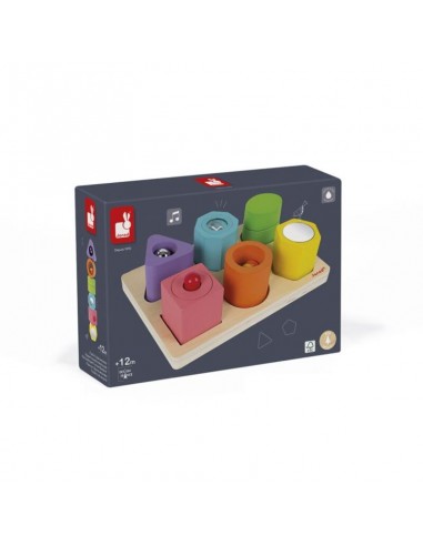 PUZZLE CON 6 FIGURAS SENSORIALES I WOOD DE JANOD.