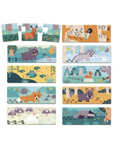 Puzzle animales las Huellas de Janod.