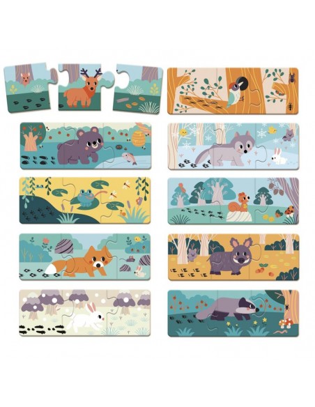 Puzzle animales las Huellas de Janod.