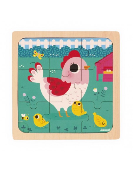 Puzzle la gallina Henriette de Janod.