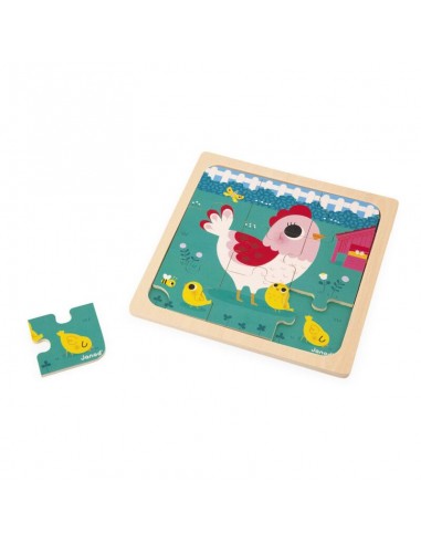 Puzzle la gallina Henriette de Janod.