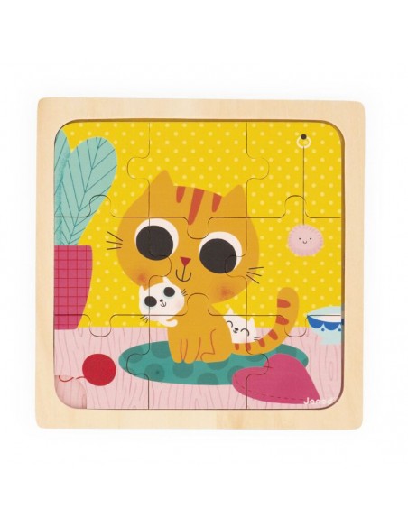 Puzzle de madera el gato Peanut de Janod.