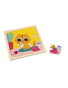 Puzzle de madera el gato Peanut de Janod. 2