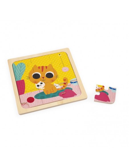 Puzzle de madera el gato Peanut de Janod.