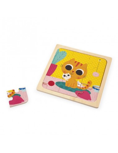 Puzzle de madera el gato Peanut de Janod.