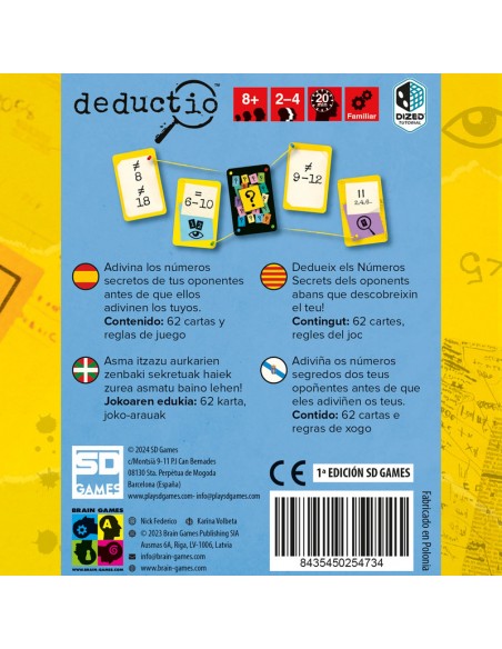 Deductio es un juego de deducción de SD Games.