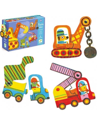 Puzzle duo Vehículos de Djeco.