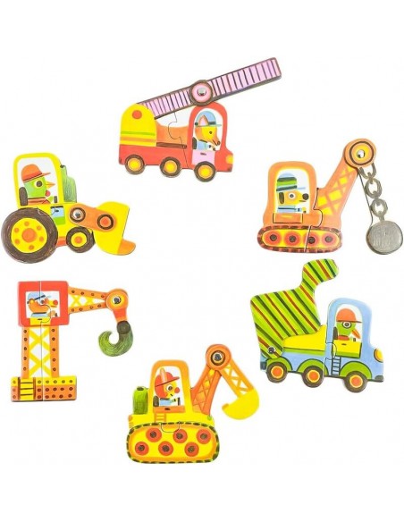 Puzzle duo Vehículos de Djeco.