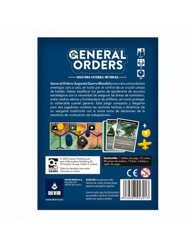 General Orders es un juego de Guerra para dos jugadores de Devir.
