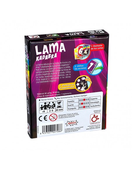 Lamakadabra un divertido juego de cartas editado por Mercurio