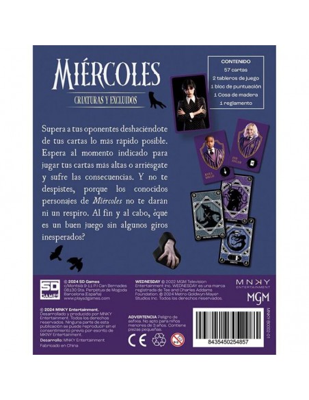 Miércoles: Criaturas y Excluidos es un juego de cartas de SD Games.