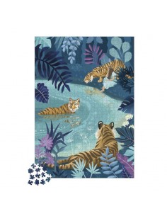 Puzzle Tigres a la luz de la Luna 1000 piezas de Janod. 2
