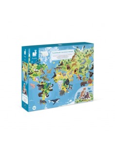 PUZZLE EDUCATIVO ANIMALES EN PELIGRO DE EXTINCION 200 PIEZAS DE JANOD.