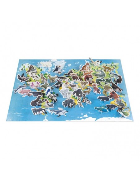 PUZZLE EDUCATIVO ANIMALES EN PELIGRO DE EXTINCION 200 PIEZAS DE JANOD.