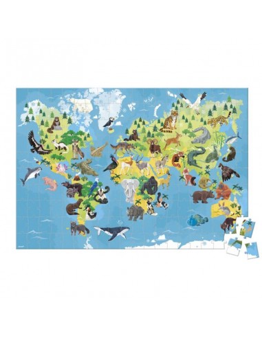 PUZZLE EDUCATIVO ANIMALES EN PELIGRO DE EXTINCION 200 PIEZAS DE JANOD.