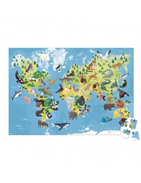 PUZZLE EDUCATIVO ANIMALES EN PELIGRO DE EXTINCION 200 PIEZAS DE JANOD.