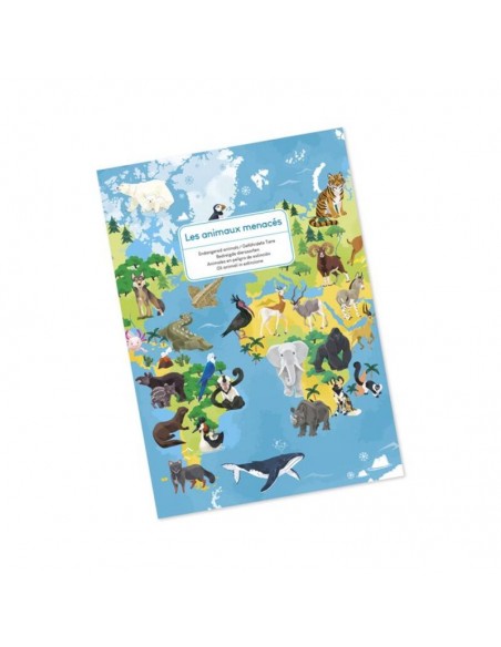 PUZZLE EDUCATIVO ANIMALES EN PELIGRO DE EXTINCION 200 PIEZAS DE JANOD.