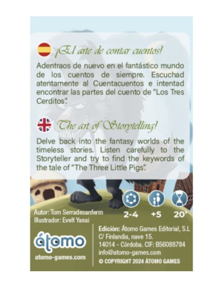 Storytelling - Los Tres Cerditos de la Editorial Átomo Games.