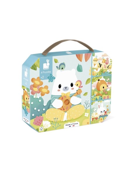 PURE- 4 PUZZLES (6, 9, 12, 16 PIEZAS) de Janod.