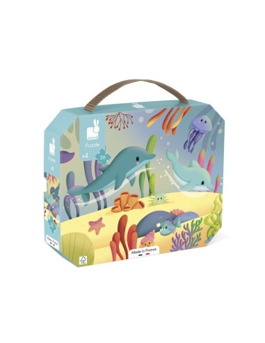 PUZZLE DE LOS ANIMALES MARINOS - 36 PIEZAS DE JANOD.