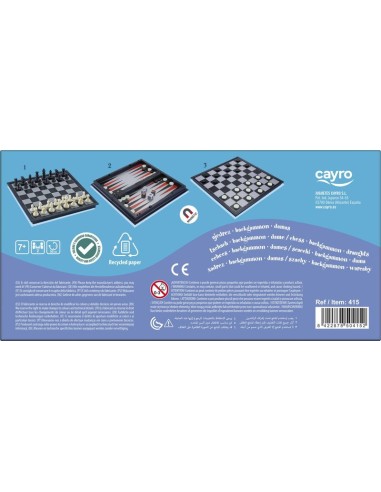JUEGO MAGNETICO AJEDREZ - DAMAS - BACKGAMMON de Cayro.
