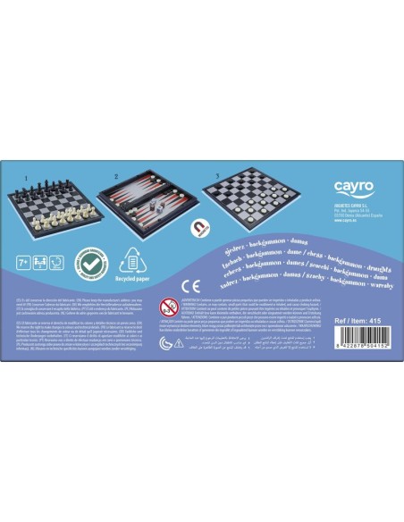 JUEGO MAGNETICO AJEDREZ - DAMAS - BACKGAMMON de Cayro.