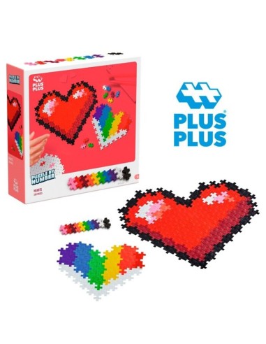PLUS PLUS PUZZLE POR NUMEROS: CORAZONES 250 pcs