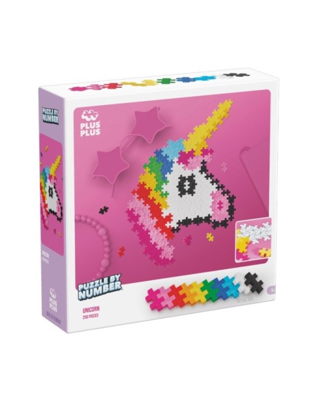 PLUS PLUS PUZZLE POR NUMEROS: UNICORNIO 250 pcs
