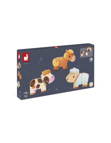 3 ANIMALES DIVERTIDOS MAGNETICOS - GRANJA de Janod.
